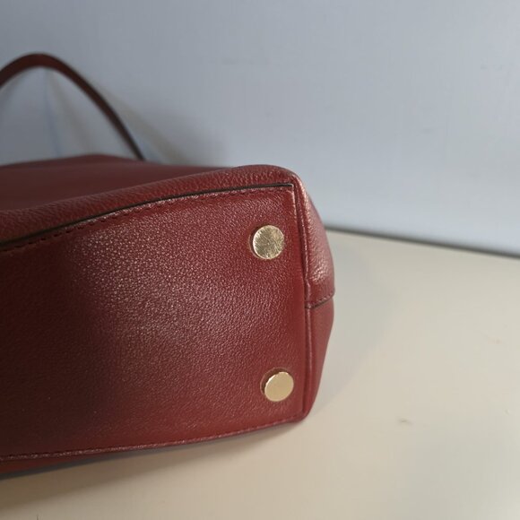 EUC Michael Kors Raven Large Pebbled Leather Rich Burgundy Shoulder Bag - Picture 2 of 13